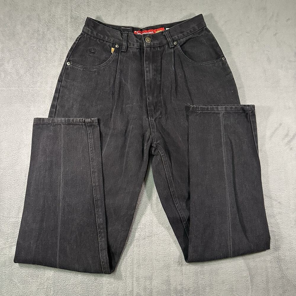 Bugle Boy Gold Jeans Black Women’s 12 High Rise Mom Vintage 90s Pleated Denim
